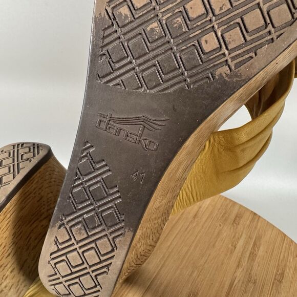 Dansko Avalon Criss Cross Wedge Leather Yellow Womens EU 41 US 10.5-11 Sandals - Picture 6 of 6